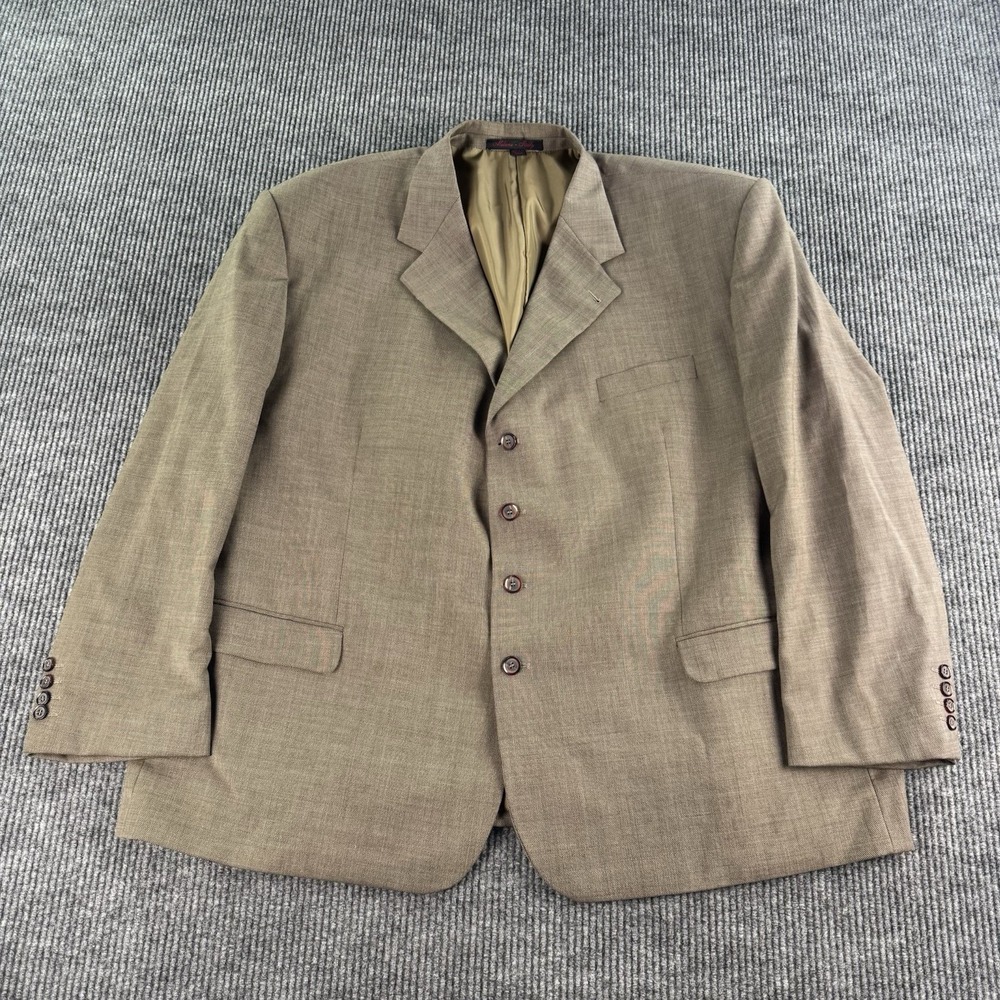 Giorgio Cosani Blazer Men 60R Tan 100% Wool Sport Coat Big Tall Milano Italy